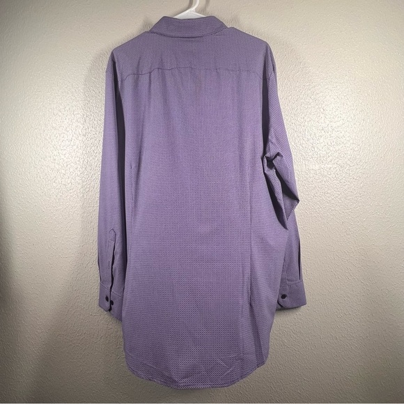 Mizzen Main Shirt Mens Size Large Classic Purple Geometric Stretch Career Button - Picture 11 of 12